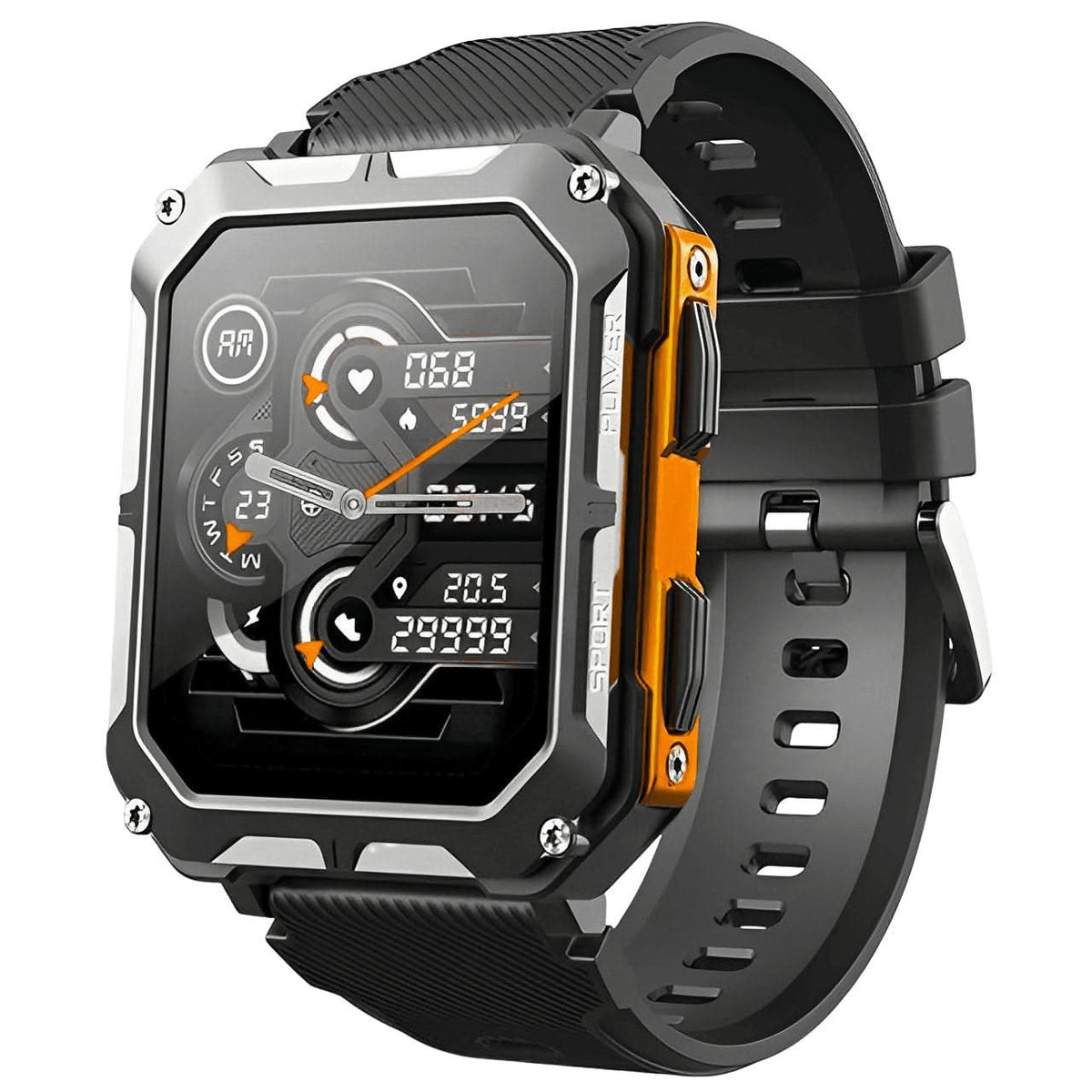 Robuste, stoßfeste und wasserdichte Smartwatch zur Gesundheitsüberwachung nach Militärstandard