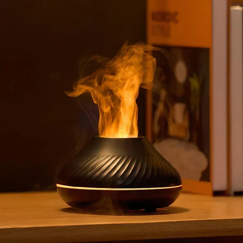 Ultraschall-Aromadiffusor mit sanftem Flammeneffekt und Nebel