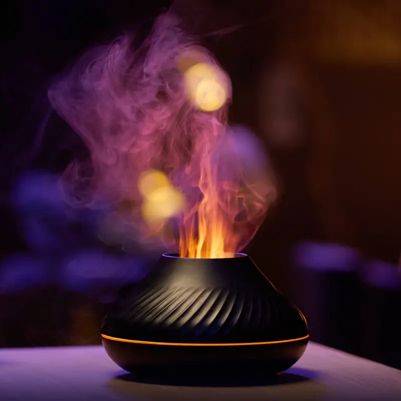 Ultraschall-Aromadiffusor mit sanftem Flammeneffekt und Nebel