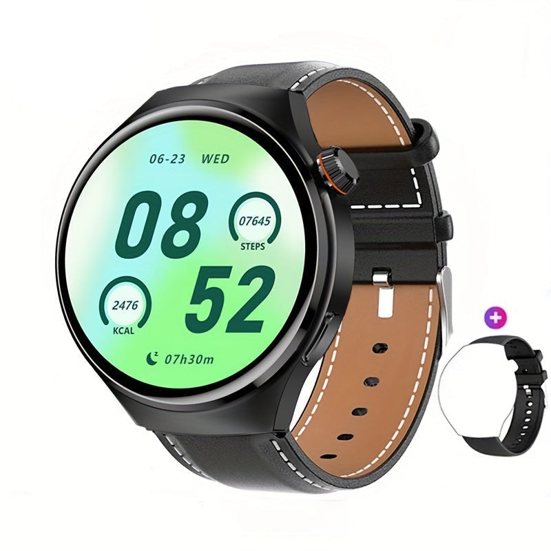 Runde Fitness-Tracker-Smartwatch mit Touchscreen, NFC und GPS für Herren