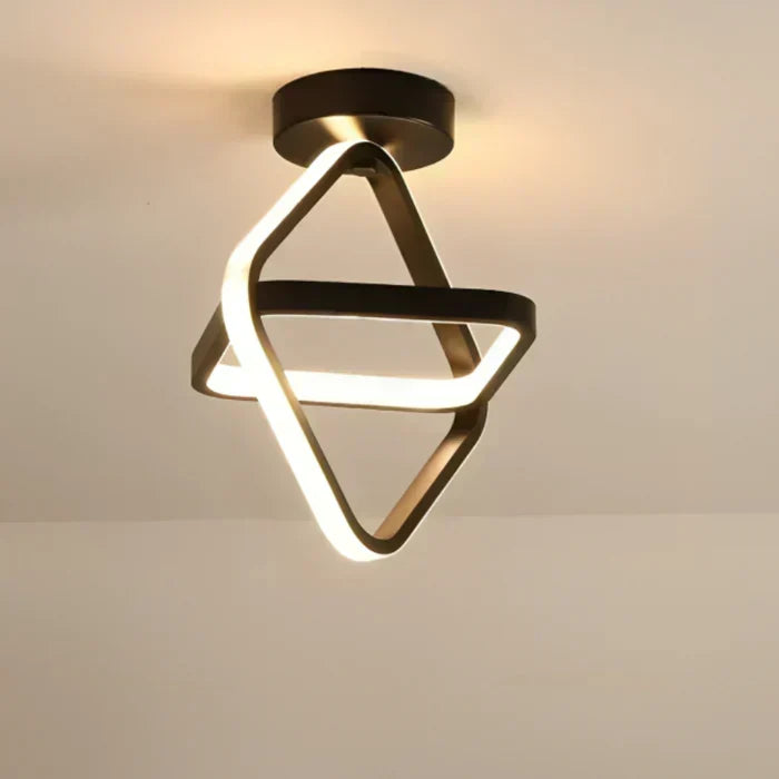 Moderne Deckenleuchte aus Aluminium und Acryl mit zwei Ringen und bündiger Montage