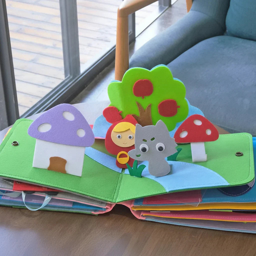 Weiches interaktives Montessori-Beschäftigungsbuch aus Filz für bildschirmfreies Spielen