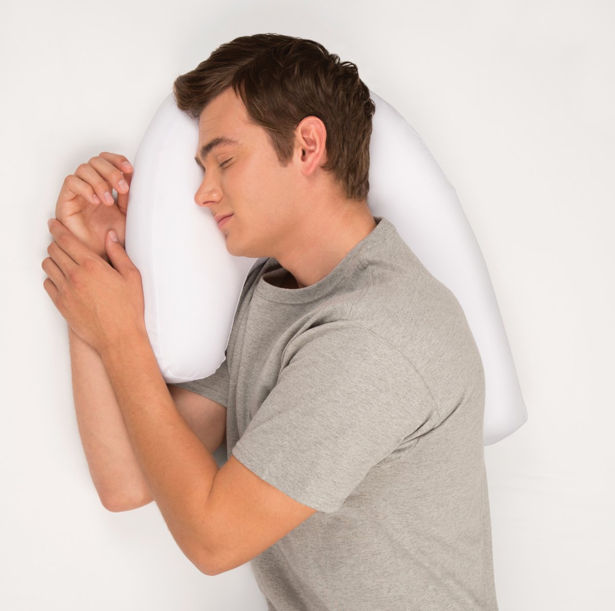 Ergonomisches orthopädisches Kissen mit Ohr-Aussparung, kühlenden Mikro-Luftperlen und Nackenstütze
