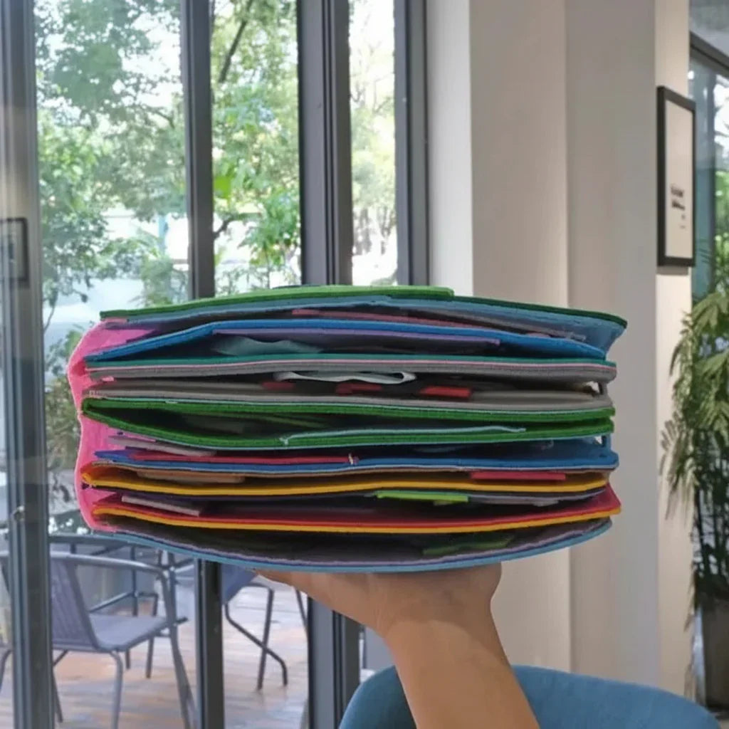 Weiches interaktives Montessori-Beschäftigungsbuch aus Filz für bildschirmfreies Spielen