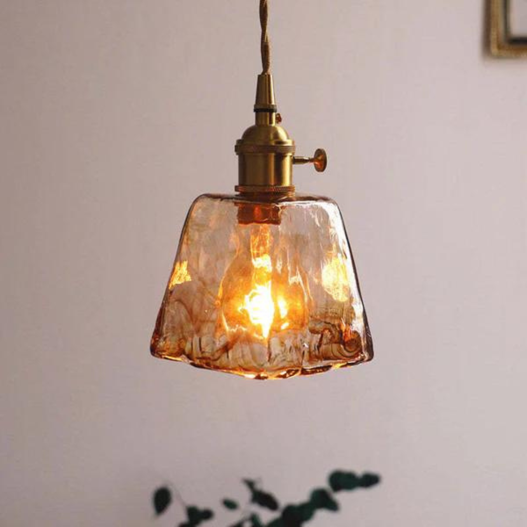 Retro-Pendelleuchte aus Metall und Glas mit verstellbarer Höhe