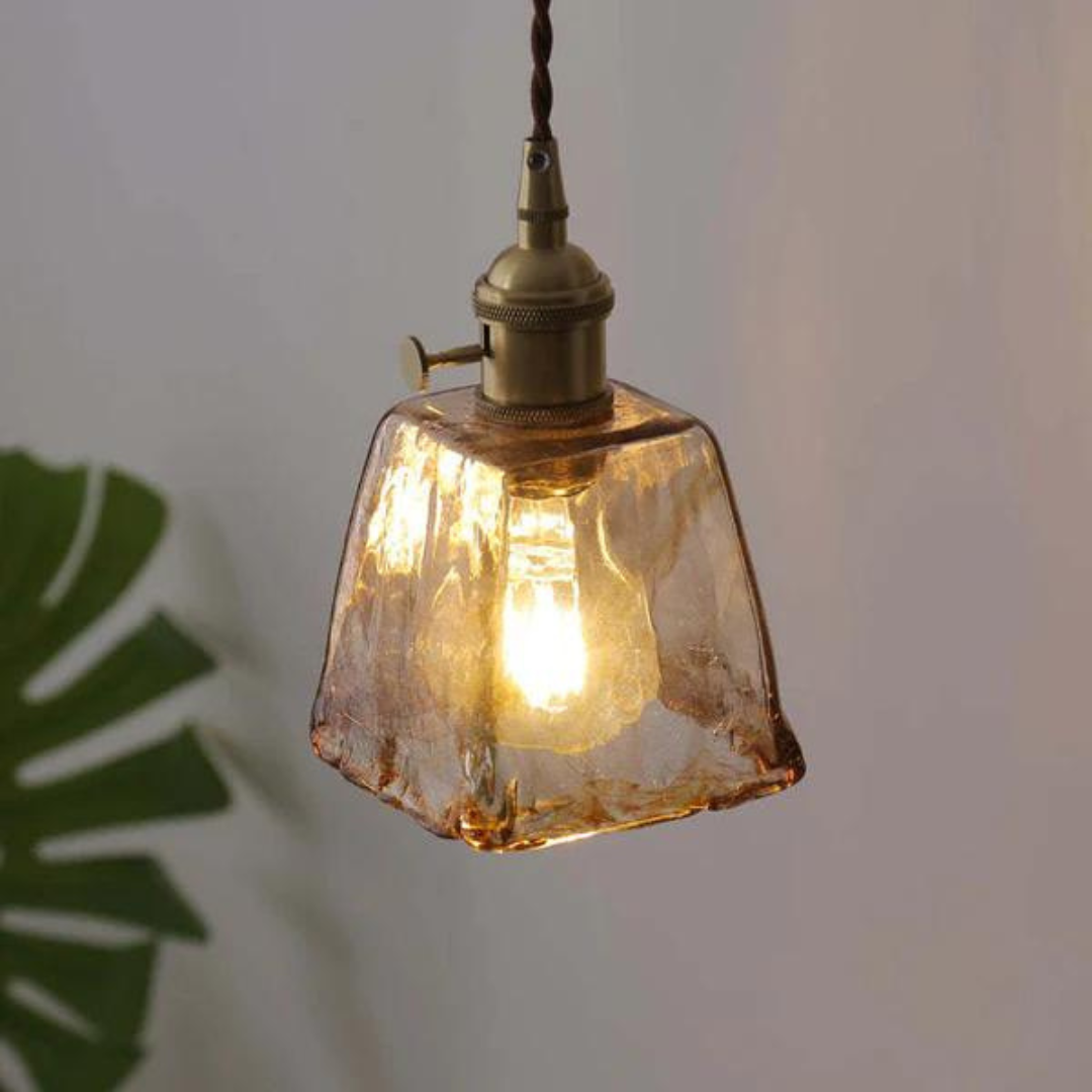 Retro-Pendelleuchte aus Metall und Glas mit verstellbarer Höhe