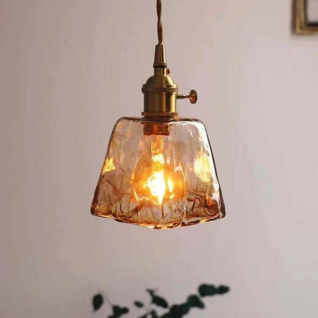 Retro-Pendelleuchte aus Metall und Glas mit verstellbarer Höhe