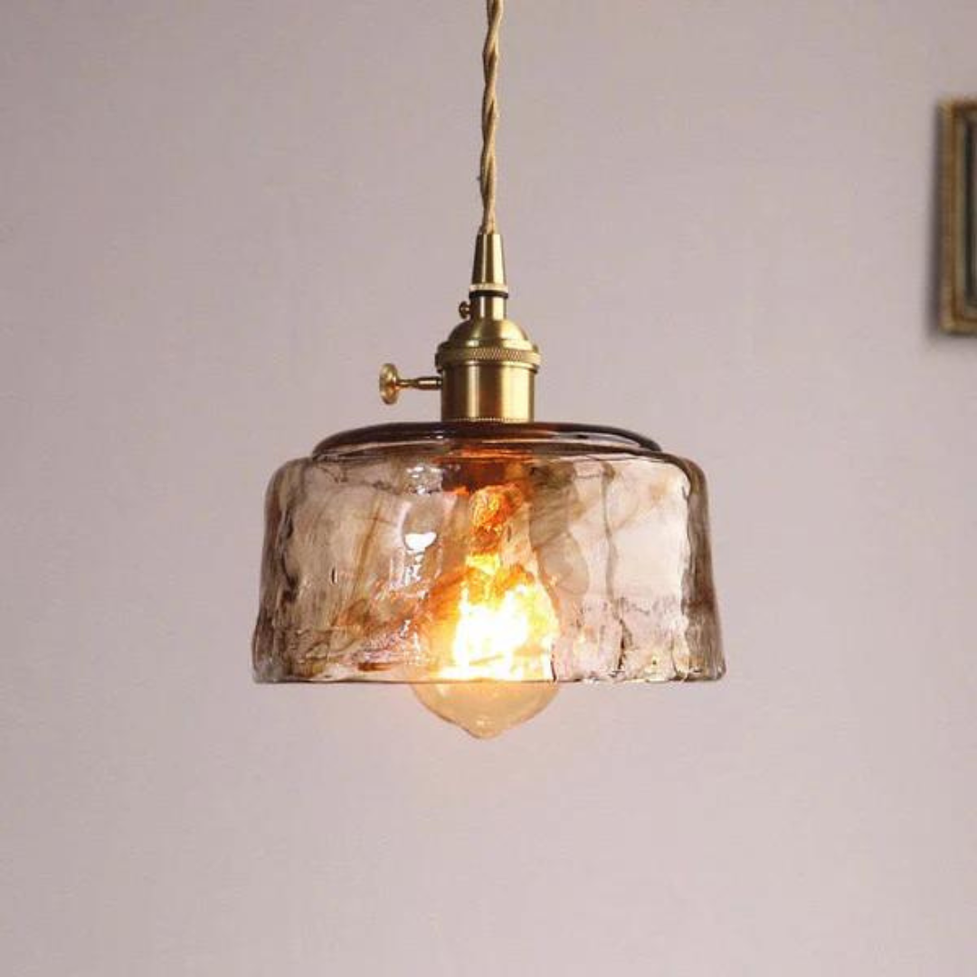 Retro-Pendelleuchte aus Metall und Glas mit verstellbarer Höhe