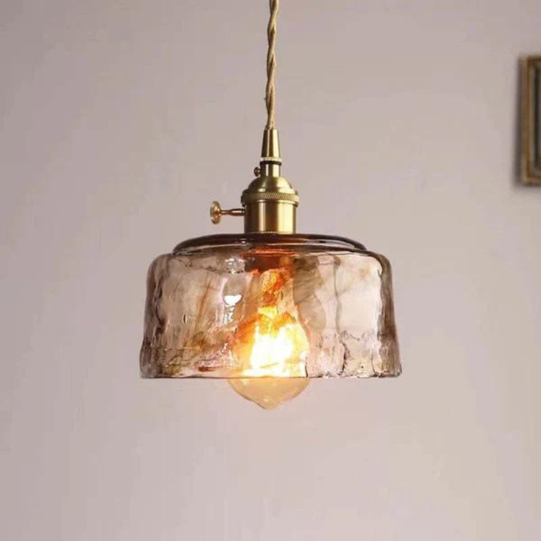 Retro-Pendelleuchte aus Metall und Glas mit verstellbarer Höhe