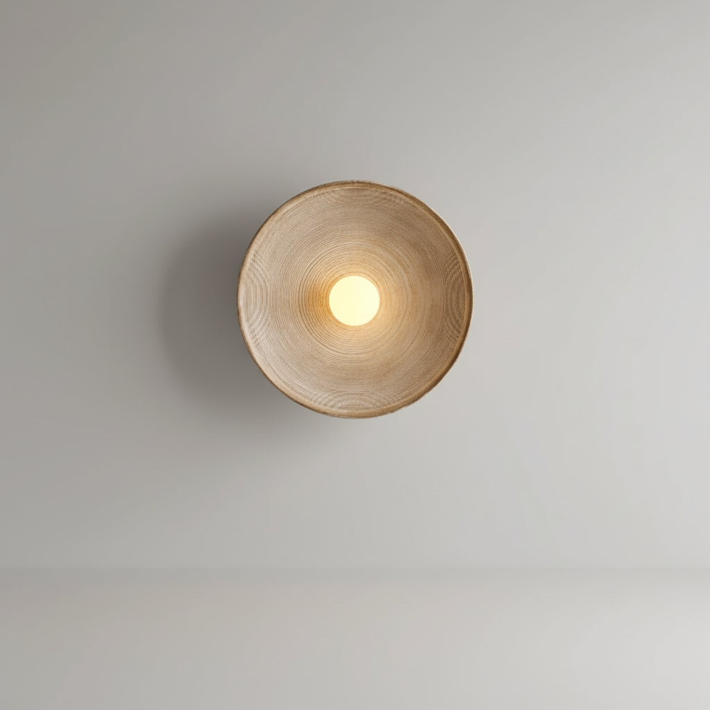 Runde minimalistische Kreiswandleuchte aus Glas und Kunstharz