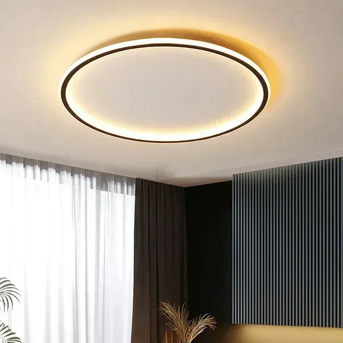 Skandinavische runde Deckenleuchte aus Metall mit Glaskugel