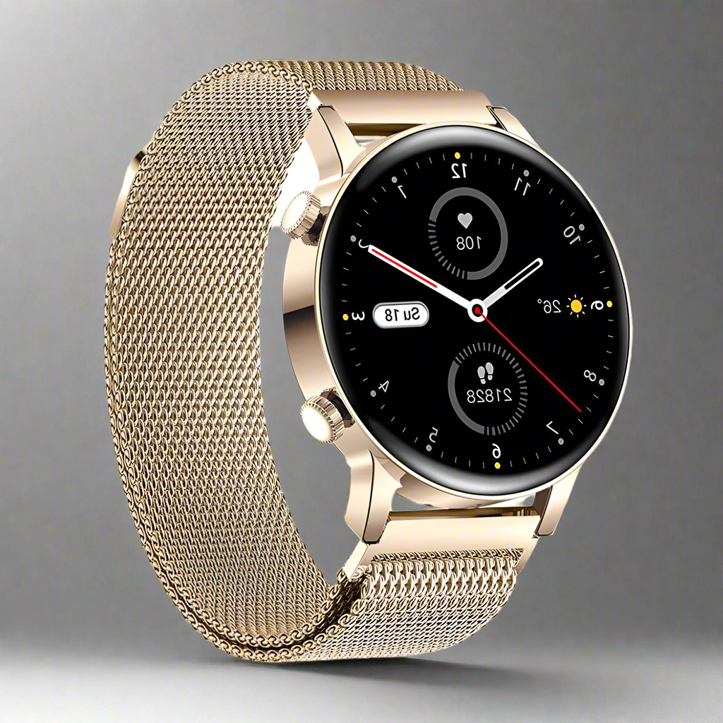 Wasserbeständige Smartwatch mit Touchscreen zur Gesundheitsüberwachung für Damen