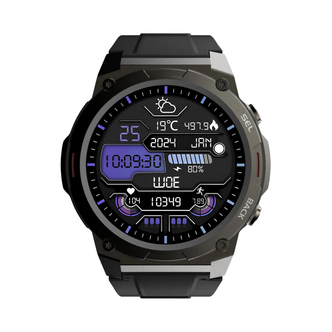 Robuste Fitness-Tracker-Smartwatch mit wasserdichtem Aluminiumgehäuse und AMOLED-Display