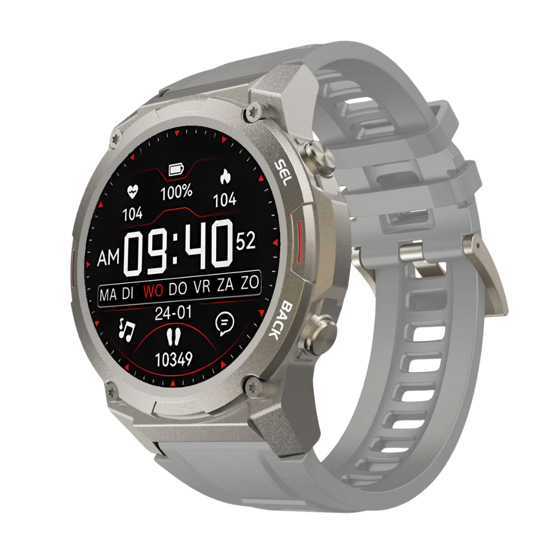 Robuste Fitness-Tracker-Smartwatch mit wasserdichtem Aluminiumgehäuse und AMOLED-Display