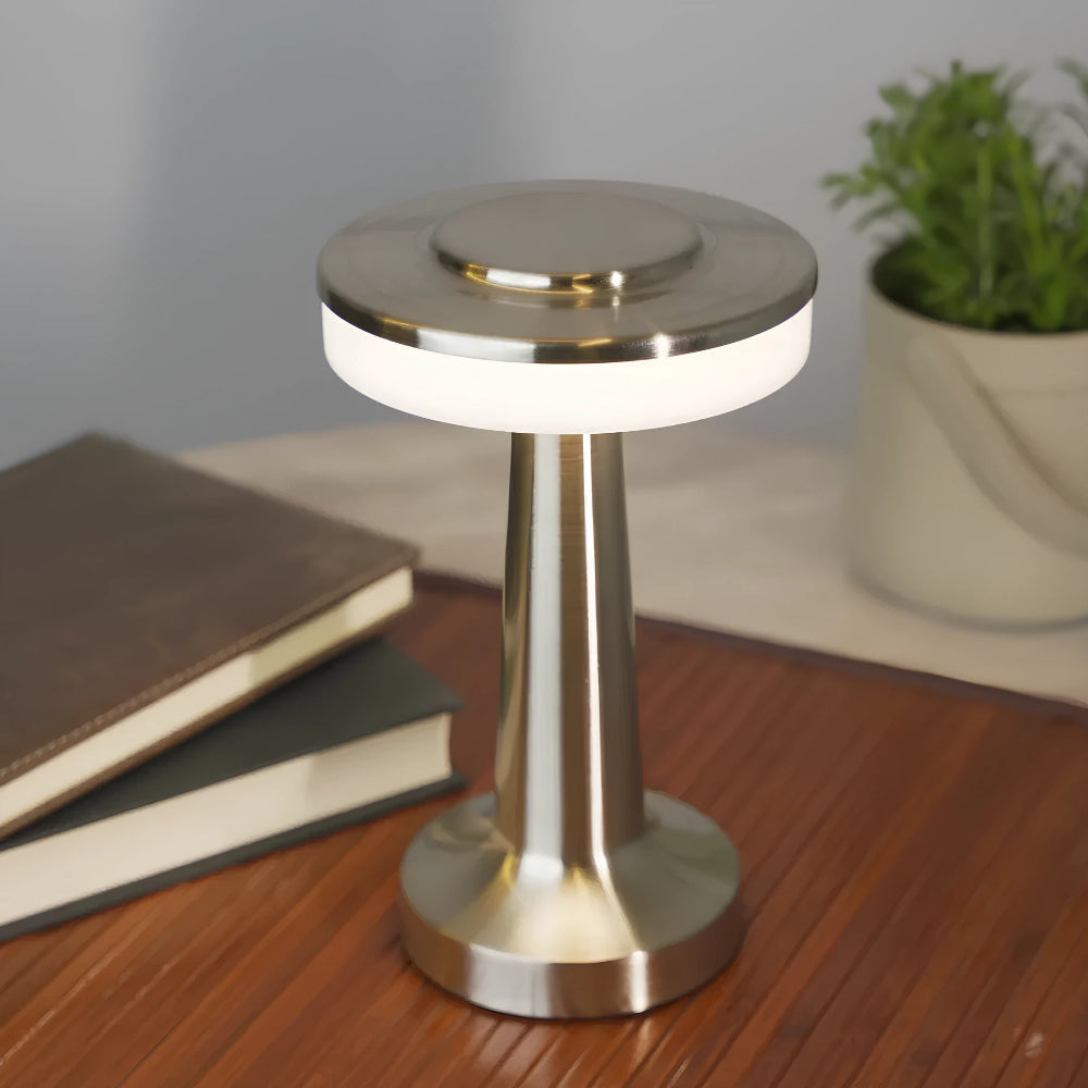 Elegante tragbare dimmbare kabellose Tischlampe aus Metall, wiederaufladbar