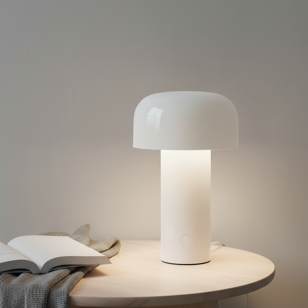 Elegante kabellose Tischlampe in Pilzform mit Touch-Steuerung
