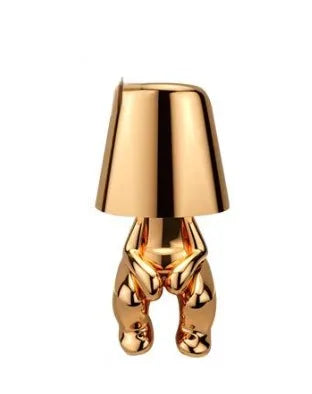 Skulpturale, dimmbare, wiederaufladbare, kabellose Tischlampe aus Aluminium und Harz mit Ambientebeleuchtung