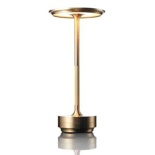 Elegante, kabellose, dimmbare und wiederaufladbare tragbare Metall-Tischlampe