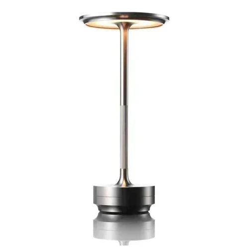 Elegante, kabellose, dimmbare und wiederaufladbare tragbare Metall-Tischlampe