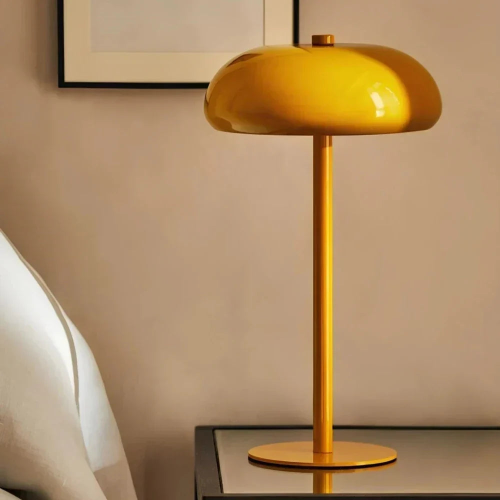 Retro-Tischlampe mit abgerundeter Silhouette, Touch-Steuerung, wiederaufladbar und tragbar